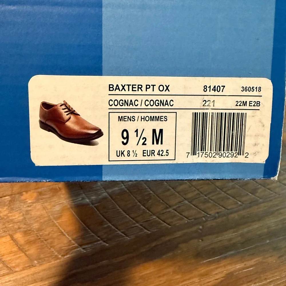 Nunn Bush Baxter PT OX Mens Cognac Leather Dress Shoes 9.5 M 81407-221